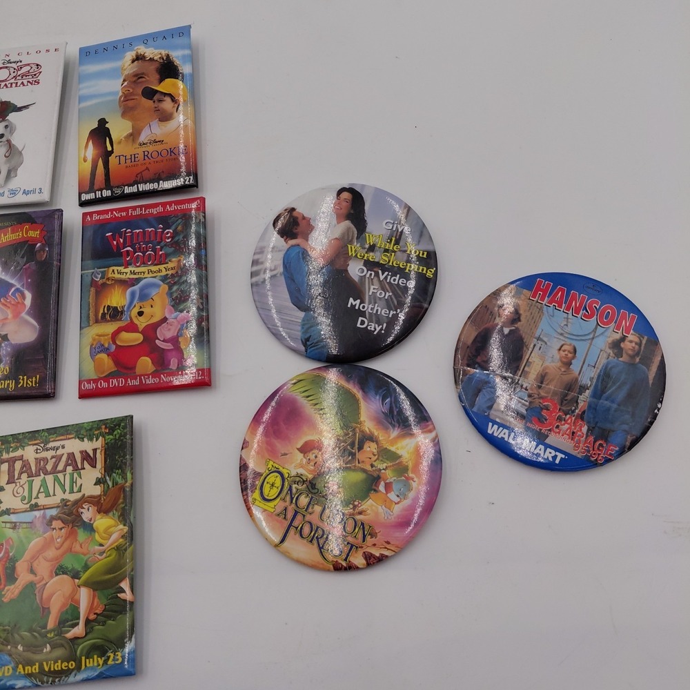Vtg Lot 21 Pinback Buttons Pins Advertising Movies TV Shows Promo Hanson Disney - Picture 4 of 5